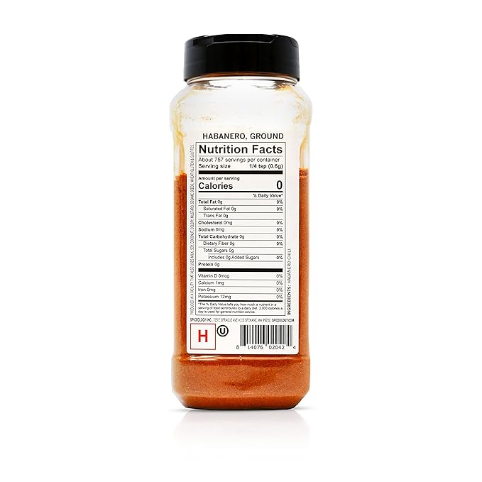 Spiceology - Habanero Powder - Ground Dried Habanero Pepper - Use it for: Hot Sauces, Salsa, Chilis, Meat and Vegetables - 16 oz