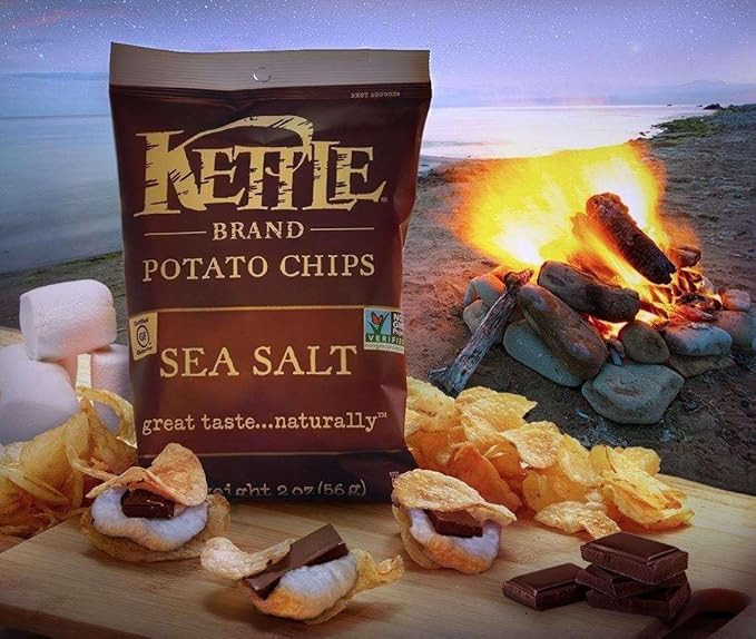 Kettle Brand Potato Chips, Sea Salt, 5 Ounce (Pack of 8)