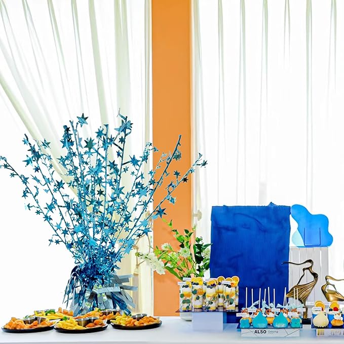 ALISSAR 2-Pack Glitter Light Blue Star Centerpieces-Table Decorations for Home Decor Birthday Wedding Anniversary Decor (Light Blue)