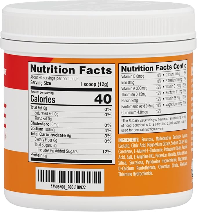 AdvoCare Rehydrate Electrolyte Drink Mix - Hydration & Recovery Drink with Sodium, Potassium & More - Orange, 12.7 oz