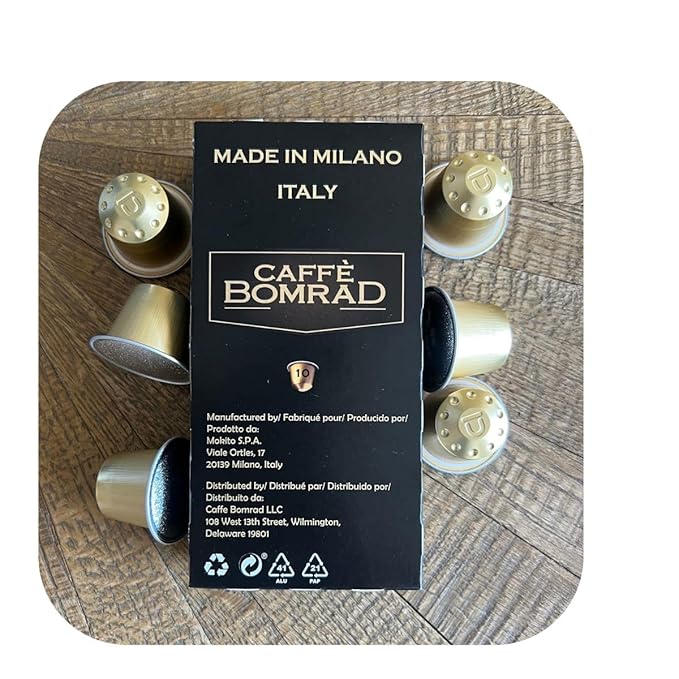 Caffè Bomrad 100% Arabica | 0% Robusta | 100% Made in Italy | 10 Aluminum Coffee Capsules