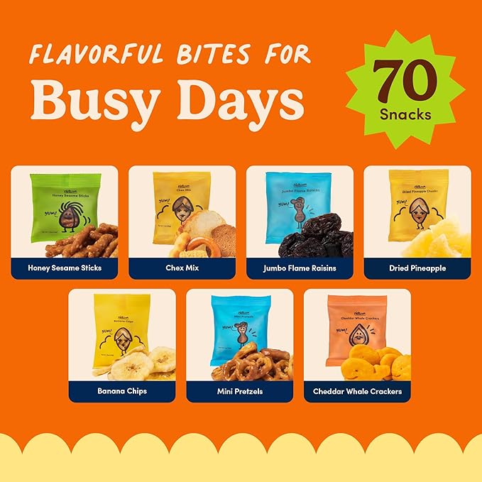 Nuts.com Office Bulk Nut-Free Box - 70 Count Assorted Variety Pack with Pretzels, Cheddar Whales, and Dried Fruit - Healthy Snack Mix for Summer and Care Package Gifts