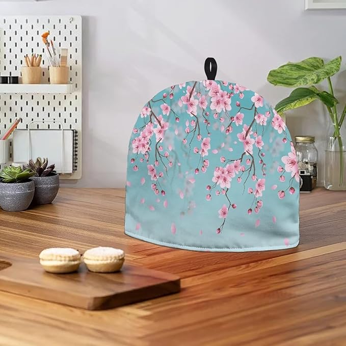 Blue Tea Cozies Cherry Blossom Tea Cozy for Teapot Insulated for Women Pink Tea Cosy for Teapot Home Kitchen Accessories