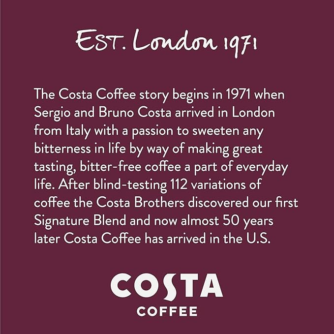 Costa Coffee Dark Roast Single Serve Pods - Signature Blend - 10 ct Box