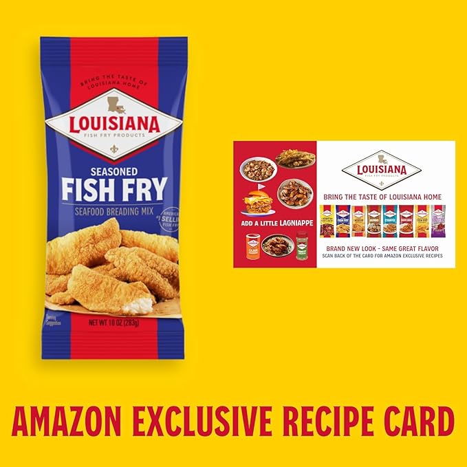 Louisiana Fish Fry - Seasoned Fish Fry Mix 10 Ounce (Pack of 1) Season All Your Fish, Shrimp, or Oysters to Perfection