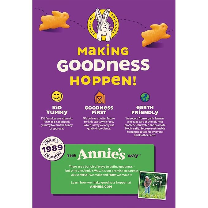 Annie's Organic Cheddar Bunnies Baked Snack Crackers, Original, 7.5 oz