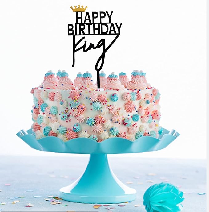 ZHENGYE crown king Birthday Cake Topper Acrylic Decorations