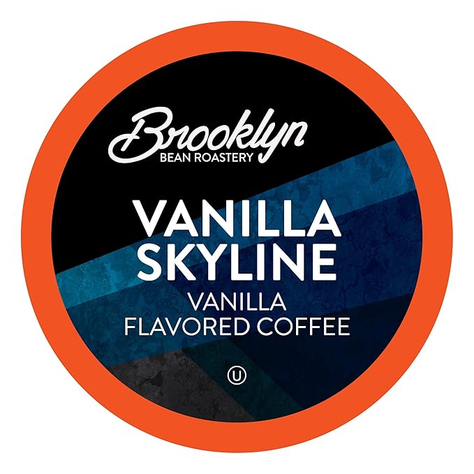 Brooklyn Beans Vanilla Skyline Flavored Gourmet Coffee Pods, Compatible with 2.0 Keurig Coffee Pods Brewers, 72 Count