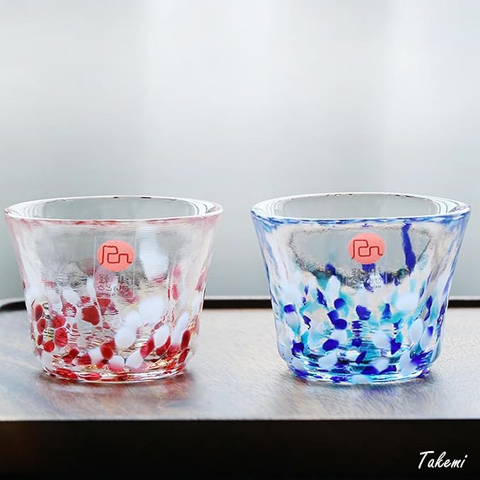 Japanese Handcrafted Sake Cups – Exquisite Artisan Glassware for Cold Sake & Shochu, Elegant Drinkware for Any Occasion, Made in Japan (Spring & Summer Dew, Sake Glass (2.5 fl oz))