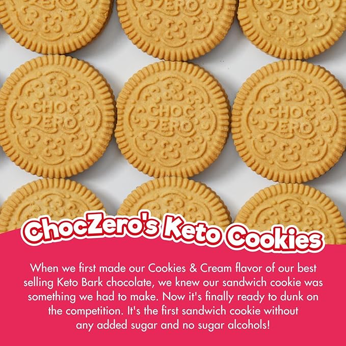 ChocZero Churro Dunkies ??Sugar Free Cinnamon Vanilla Sandwich Cookies, Keto Friendly, Low Net Carb, High Fiber, Gluten Free ??9oz Box