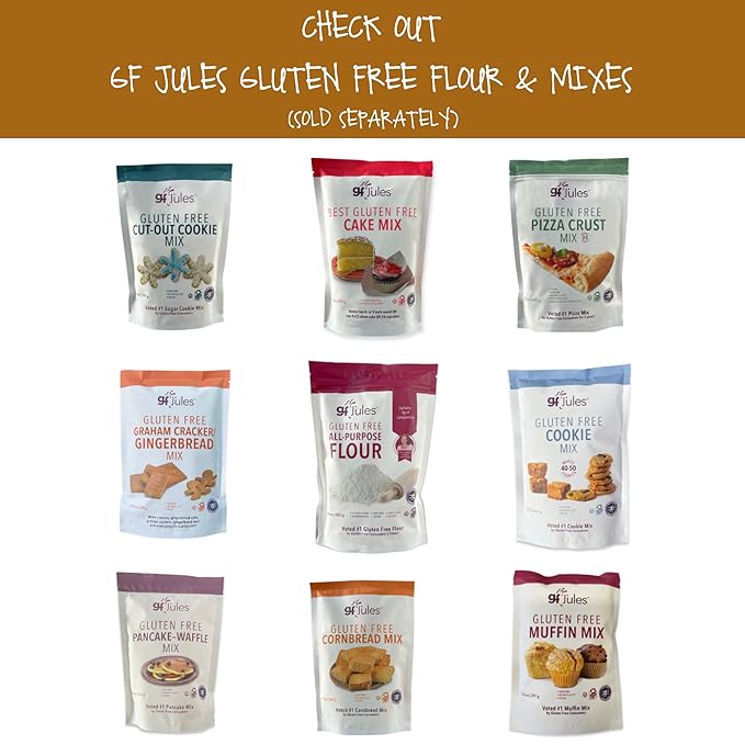 gfJules Certified Gluten Free Bread Baking Mix | Loaf, Baguettes, Bagels, Focaccia and more | No Grit, Non-GMO, Vegan | Certified Top 9 Allergen-Free & Kosher | 18 Ounces
