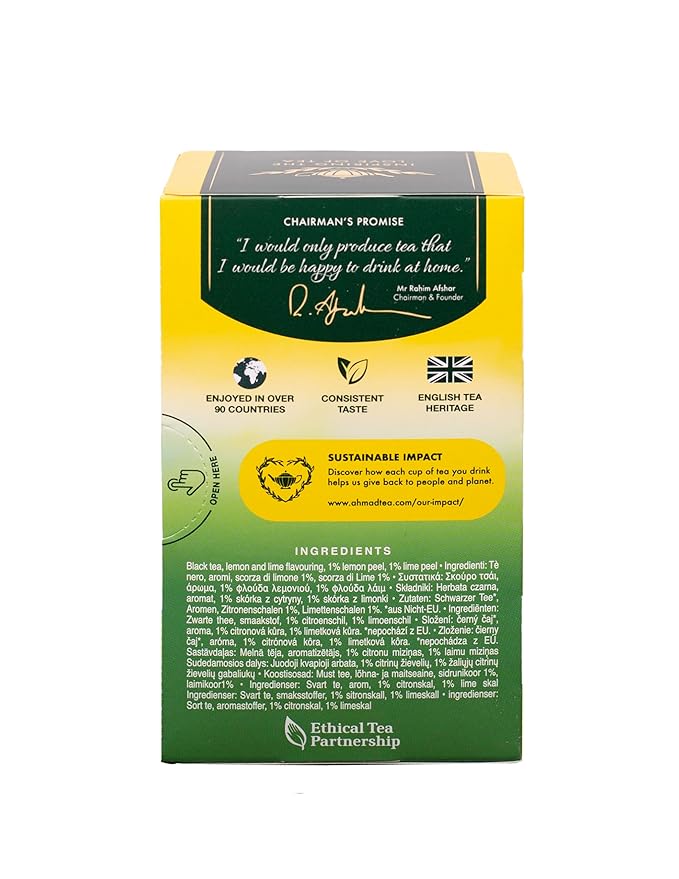 Ahmad Tea Lemon & Lime Twist Black Tea, 20-Count Boxes (Pack of 6)