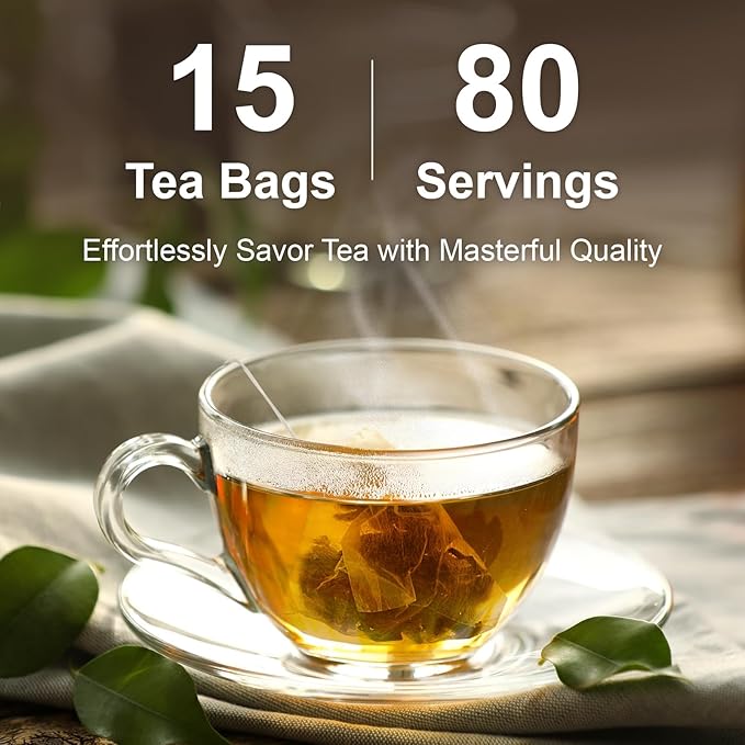 Jemutecha Decaffeinated Oolong 15 Tea Bags, 100% Pure Organic Award-Winning Tea, Refreshing & Smooth, Non-GMO, Premium Taiwanese Asian Tzen Tea for Digestion & Energy