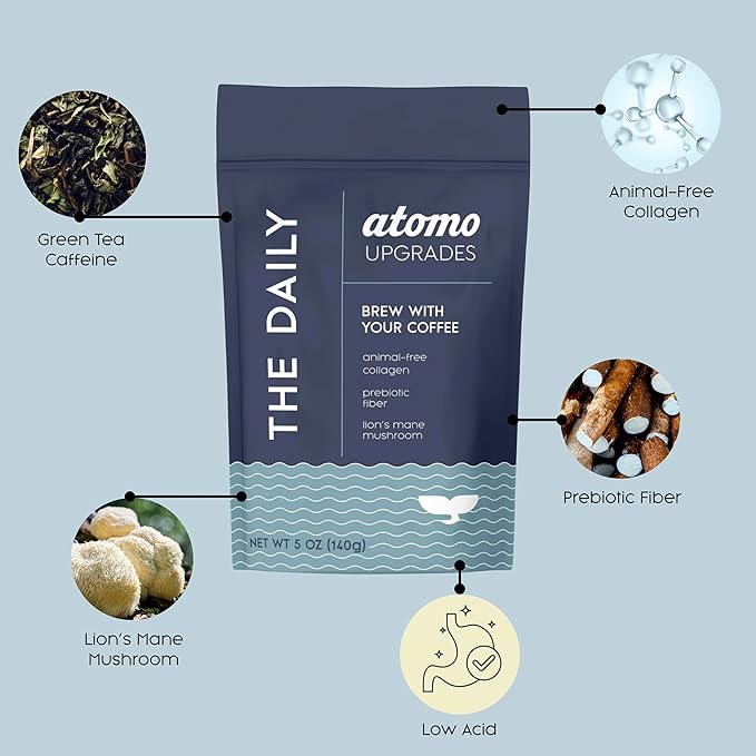 The Daily Starter Kit (14 Servings) Functional Coffee Upgrade ??Brews with Your Coffee (Not Instant) ??Animal-Free Collagen, Lion???Mane, Prebiotic Fiber, Lower Acidity & Green Tea Caffeine