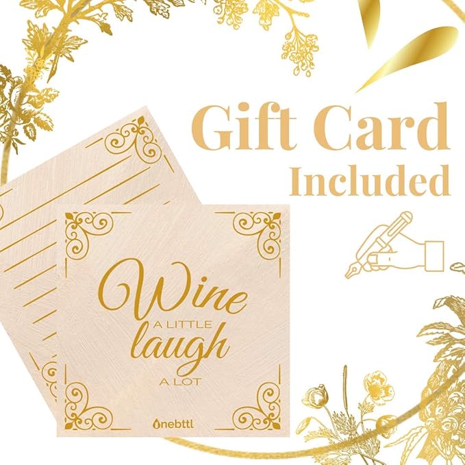 Onebttl Unique Stemless Wine Glasses, Initial Wine Cup for Red or White Wine - 18oz, Monogrammed, Gold - for Women, Girls, Female, Her, Friends, Coworkers, Clients - for Birthday, Christmas