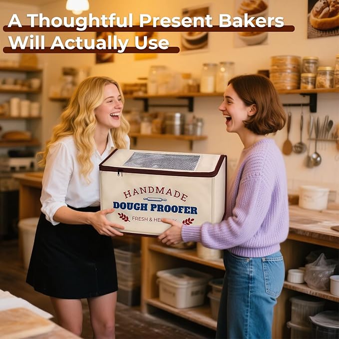 Folding Dough Proofer Box with Temp Control (50-130?? & 24H Timer, Extra Large Bread Proofing Box for Sourdough, Pizza, Yogurt, Seed Starting, 3D Filament Drying, Space-Saving & Easy to Use
