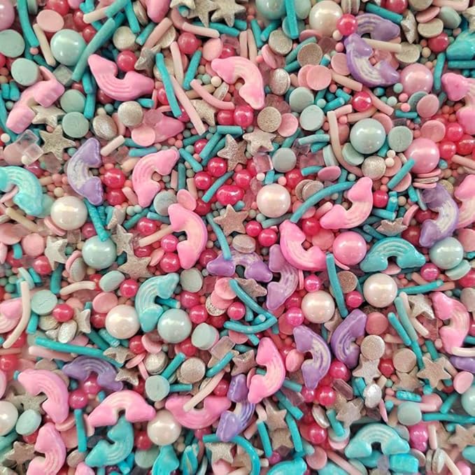 Rainbow Cloud Sprinkles - Cake Sprinkles - Edible Sprinkles for Baking - Cupcake and Cake Topper - Sprinkle Mix - Cake Decorations - 3.18 Ounces (Rainbow)
