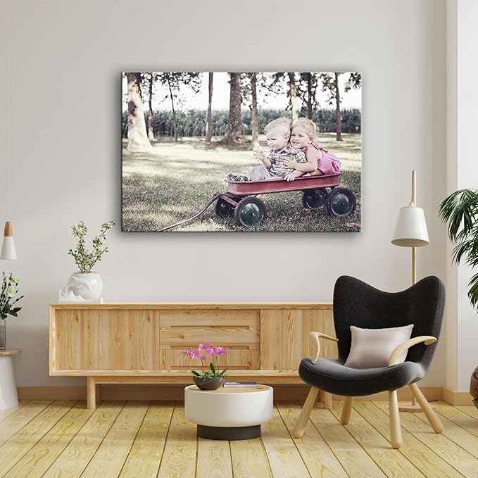 Personalized Custom Canvas Prints, Photo on Canvas Transform Your Photos into Stunning Framed Wall Art-Digitally Printed Photo to Canvas - Ideal for Home Decor, Gifts (48L?쐘32W" 120x80cm)