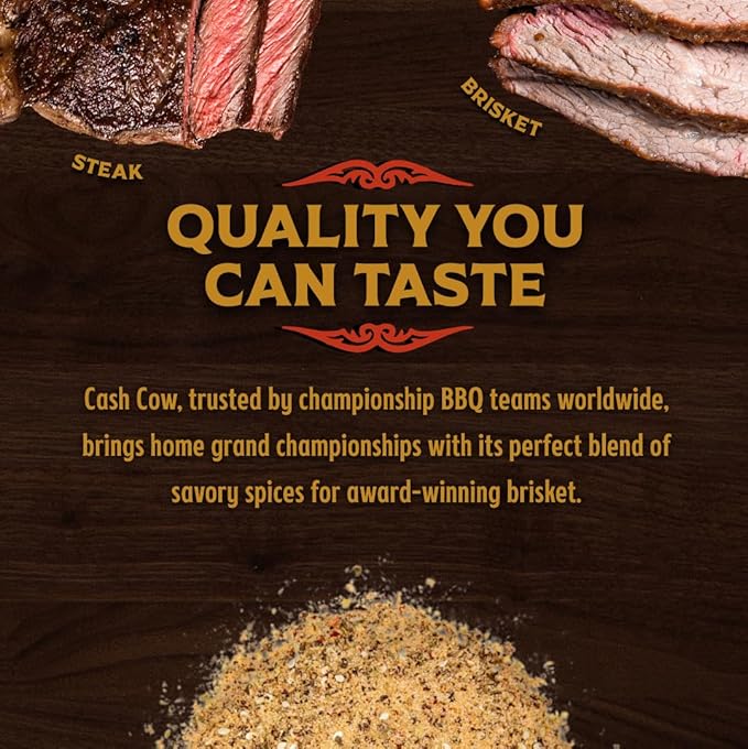 Big Poppa's Cash Cow Seasoning – Unleash the Flavor of Your Beef Recipes with our Mouth-Watering Meat Rub – Use it for Tenderloin, Beefsteak, Brisket and Even Mushrooms! (13 Oz)