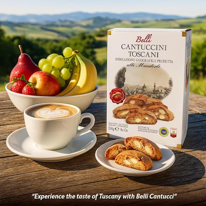 Italian Almond Biscotti | Made in Tuscany, Italy | Belli Traditional Semi Soft Biscuits