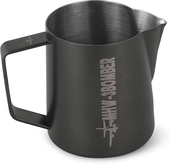 MHW-3BOMBER Espresso Steaming Pitcher Milk Frothing Pitcher Stainless Steel Milk Coffee Cappuccino Latte Art Barista Cup (5.0 Matte Black, 13.5oz/400ml)