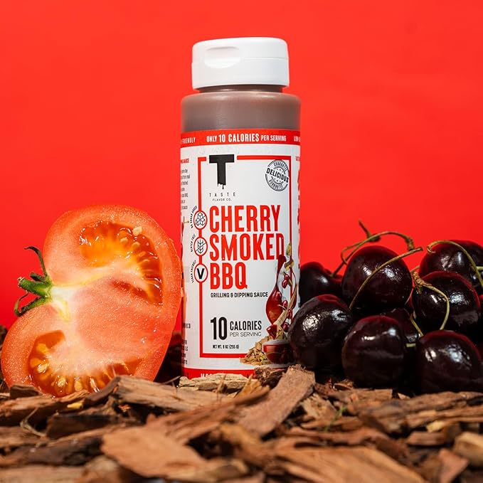 Taste Flavor Co. Grilling, Dipping Sauce and Marinade, Great Tasting, Low-Calorie Sauces, Keto Friendly, No Oils (5 Pack, Cherry Smoked BBQ)
