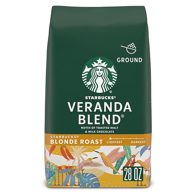 Starbucks Ground Coffee, Starbucks Blonde Roast Coffee, Veranda Blend, 100% Arabica, 1 bag (28 oz)
