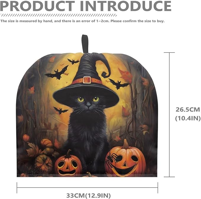 Black Cats Tea Cozy for Teapot Insulated Reusable Kettle Cover Breakfast Warmer Pumpkins Tea Pot Cozy for Keeping Warm All Saints' Eve Thick Teapot Dust Protector