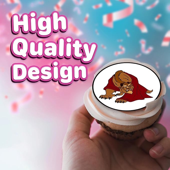 30 x Edible Cupcake Toppers ??The Beast's Redemption Themed Collection of Edible Cake Decorations | Uncut Edible on Wafer Sheet