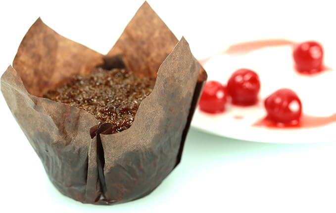 Brown Tulip Baking Cups, Medium Size, for Muffins, Cupcakes, Eco Friendly, Disposable, Non-Stick, Pack of 2000 - by Ecobake