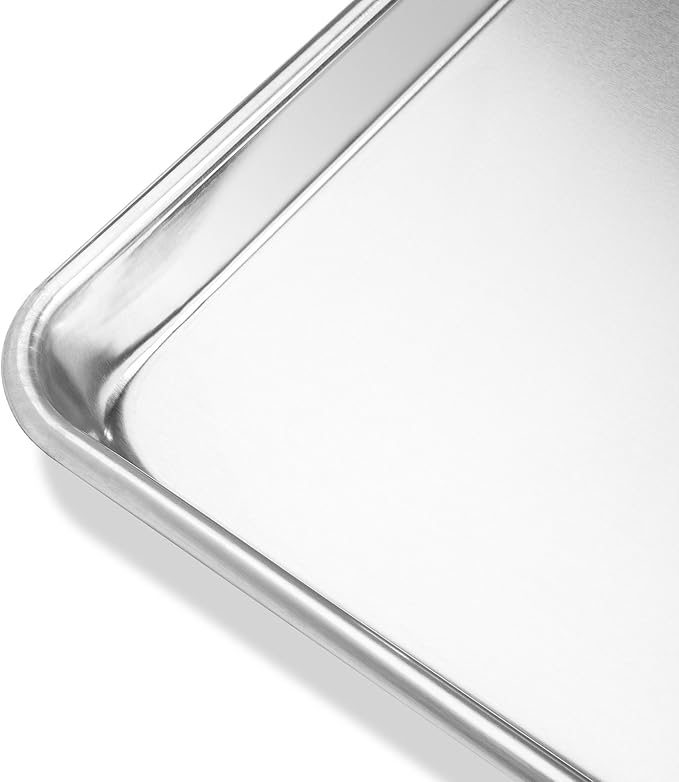 Last Confection 12 Cookie Baking Sheets 9" x 13" - Small Rimmed Aluminum Jelly Roll Trays - Quarter Sheet Pans