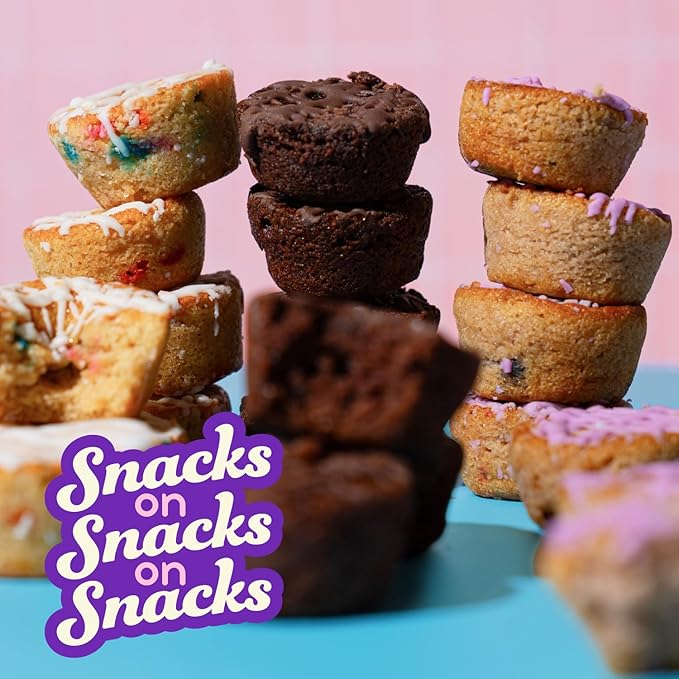 Prime Bites Minis | Protein Mini Muffins from Alpha Prime Supplements | High Protein, Collagen Fortified Low Sugar Treat | Delicious Snack | 12 Packs per Box - Birthday Cake