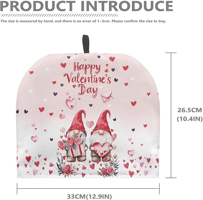 Hudotybom Valentine Style Tea Cozy for Teapot - Insulated Large Cover to Keep Warm - Machine Washable Coffee Pot Cloth Cover - Valentine's Day Decorations