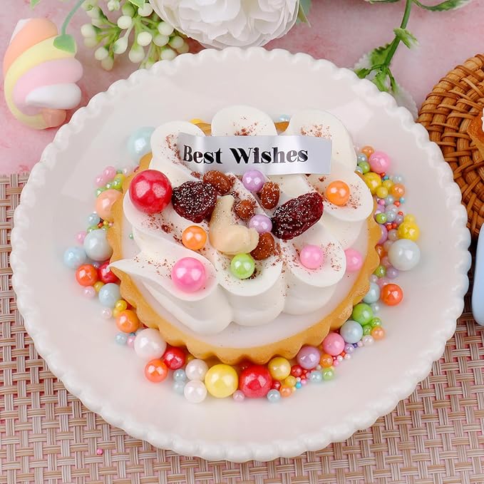 Colored Pearl Sprinkles for Cake Decorating, 11.3 Oz Edible Pearls Sugar Gift Box Set for Baking Cookie Ice Cream Cupcake Toppings