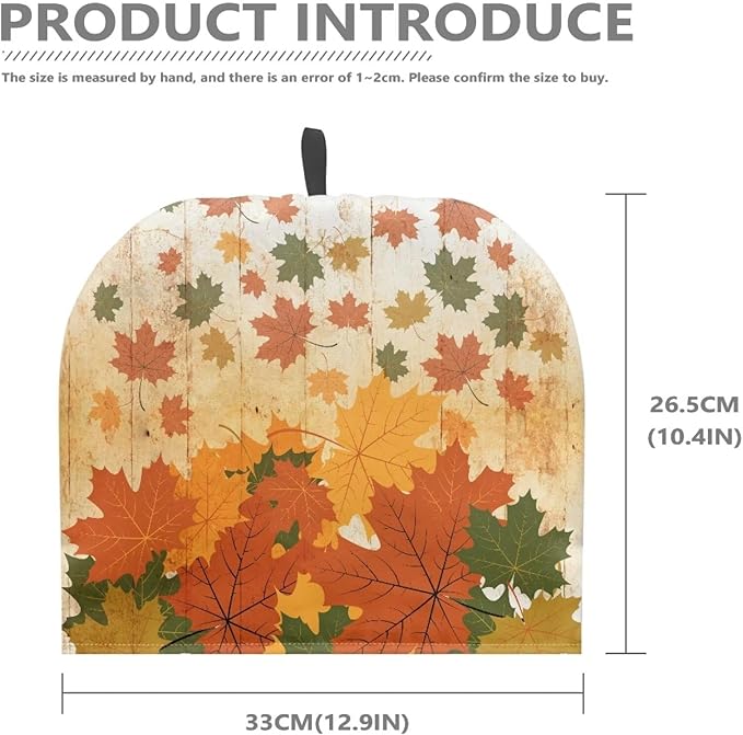 Hudotybom Fall Maple Leaf Tea Cozy for Teapot Insulated Large Teapot Cover to Keep Warm Tea Kettle Cover Thanksgiving Fall Kitchen Home Decorations