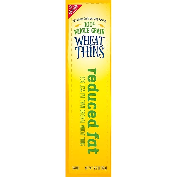 Wheat Thins Reduced Fat Snacks, Whole Grain Wheat Crackers, Bulk Snack Crackers, Family Size, 6 - 12.5 oz Boxes