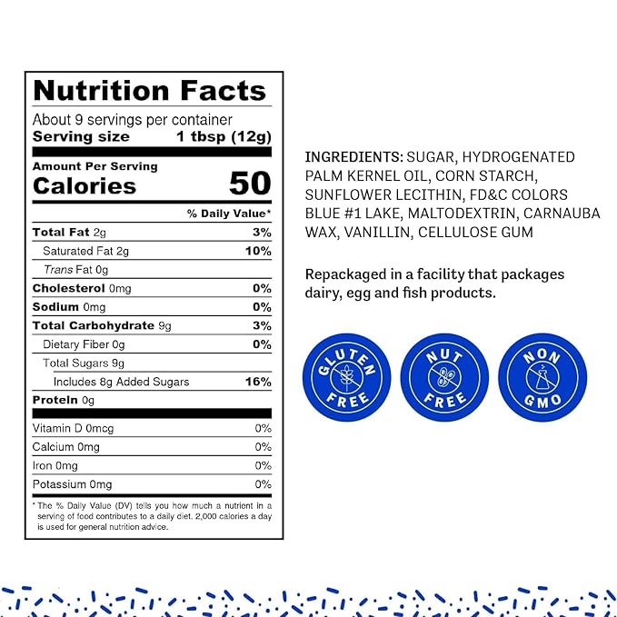 Judee's Blue Sprinkles 4 oz - Gluten-Free and Nut-Free - Brighten Up Your Baked Goods - Great for Cookie and Cake Decoration - Use for Baking and as Dessert and Ice Cream Toppings