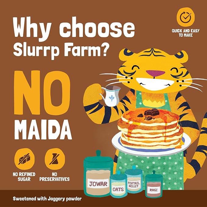 Slurrp Farm Instant Breakfast Millet Pancake Mix, Chocolate And Supergrains, Natural And Healthy Food, 150g (Pack Of 3)