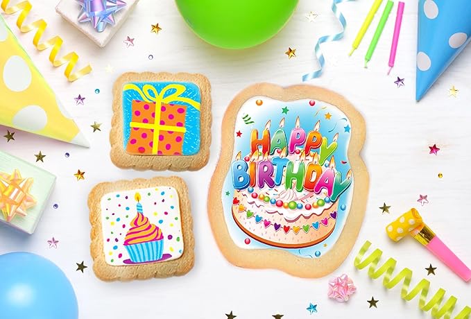 Happy Birthday Cookies Gift Basket For Men, Women, Kids, Boys, Him Decorated Sugar Cookie Gift Box | Nut Free | 3 Pack | Kosher
