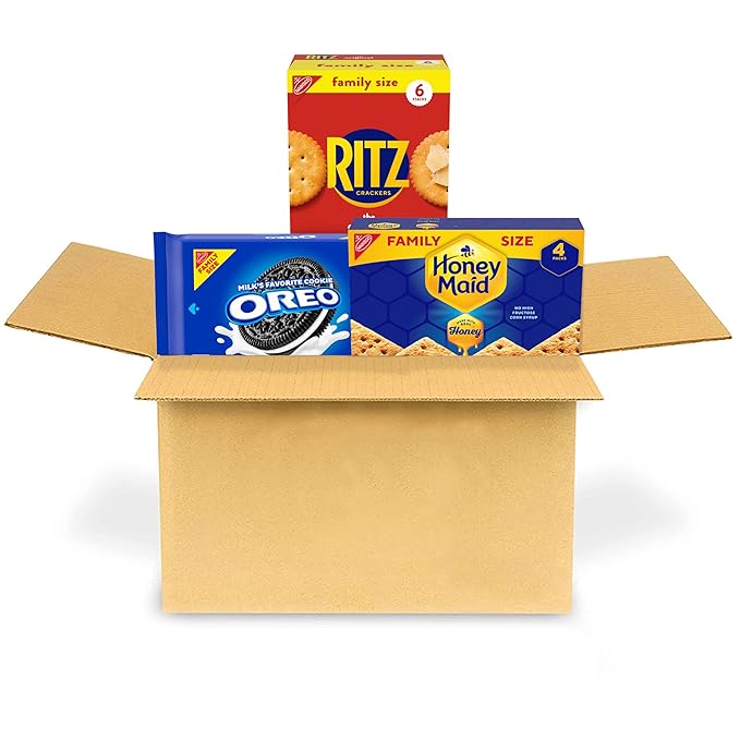 OREO Cookies, RITZ Crackers, Honey Maid Graham Crackers Variety Pack, Family Size, 3 Packs