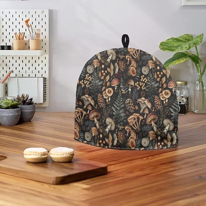 Mushroom Print Tea Cozy Cover Warmth Keep Tea Kettle Cover Teapot Cozy Tea Pot Cozies Heat Resistant Teapot Protector Home Kitchen Accessories D챕cor