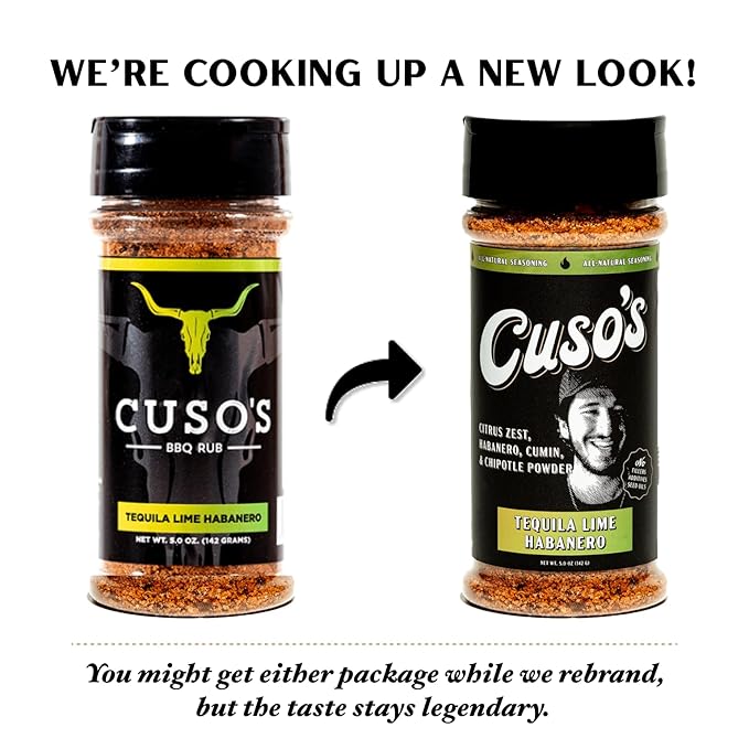Cuso Cuts Tequila Lime Habanero Taco Seasoning - Fajita Seasoning Spices for Meat, Chicken, Pork - Grill, Marinade & Smoking - 1 Count - 5 oz bottle