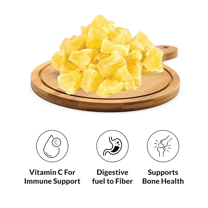 IAN's Dried Pineapple Chunks (2lb) Sweetened With Natural Cane Sugar - Dehydrated Pineapple Chunks, Candied Pineapple, Dried Fruit Energy Snacks