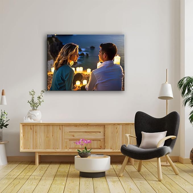 Personalized Custom Canvas Prints, Photo on Canvas Transform Your Photos into Stunning Framed Wall Art-Digitally Printed Photo to Canvas - Ideal for Home Decor, Gifts (40L?쐘28W" 100x70cm)