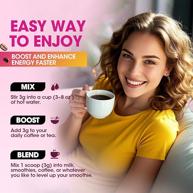 B BEWORTHS Mushroom Coffee, Slim Mushrooms Coffee Powder with Ashwagandha, Prebiotics, L-theanine, Lion's Mane, Reishi, Chaga, Turkey Tail, Mixed Arabica Instant Coffe for Focus, Immune & Gut Health