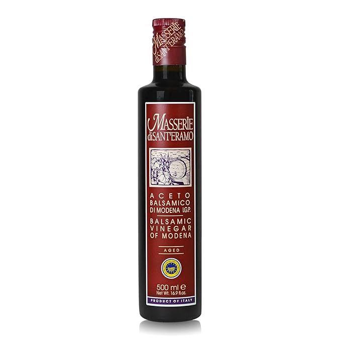 Italian Aged Balsamic Vinegar of Modena, Made in Italy, Aceto Balsamico di Modena IGP - Masserie di Sant'Eramo - 16.9 Fl Oz (Pack 1)