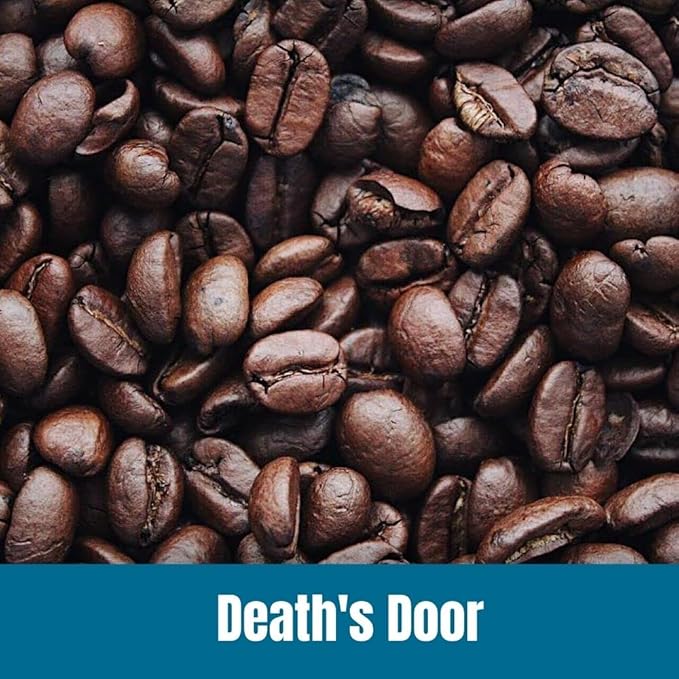 Door County Coffee Death's Door Non-Flavored Ground - 10 oz Bag - Medium Roast - 100% Specialty Arabica - Non-Flavored Gourmet - Death's Door
