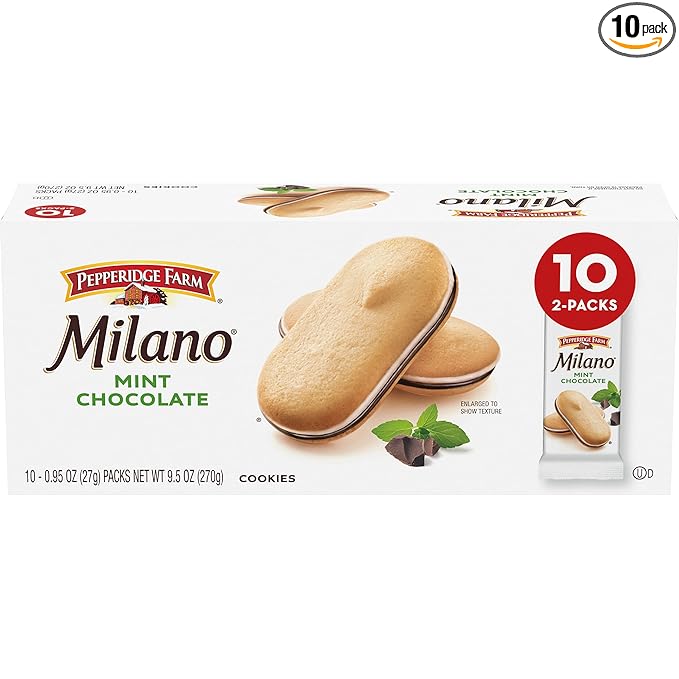 Pepperidge Farm Milano Cookies, Mint, 10 Packs, 2 Cookies per Pack