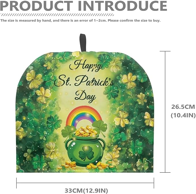 Hudotybom St Patrick Style Tea Cozy for Teapot - Insulated Large Cover to Keep Warm - Machine Washable Coffee Pot Cloth Cover - St Patrick Day Decorations