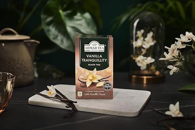 Ahmad Tea Black Tea, Vanilla Tranquility Teabags, 20 ct (Pack of 6) - Caffeinated & Sugar-Free
